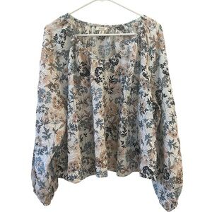 a.n.a A New Approach Long Sleeve Fairy Forest Floral Blouse 3X
